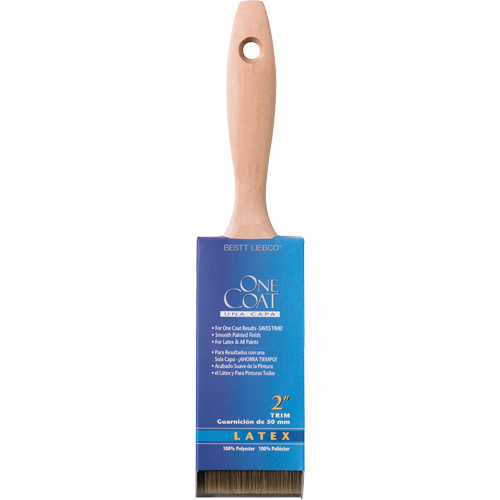 Pinceau pour murs et garnitures 100% One Coat, Polyester, Manche Bois, Largeur de 2" Distribution Industrielle GC
