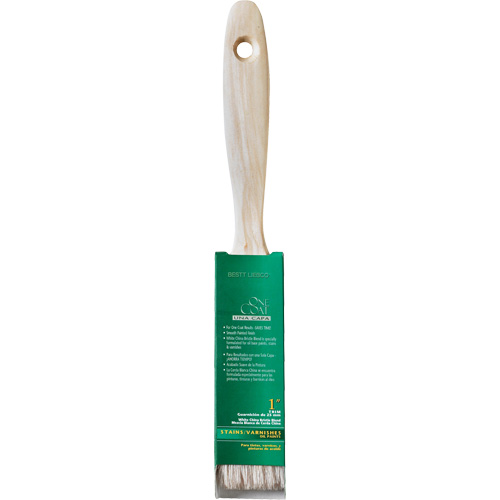 Pinceau pour murs et moulures One Coat, Soie blanche, Manche Bois, Largeur de 1" Distribution Industrielle GC