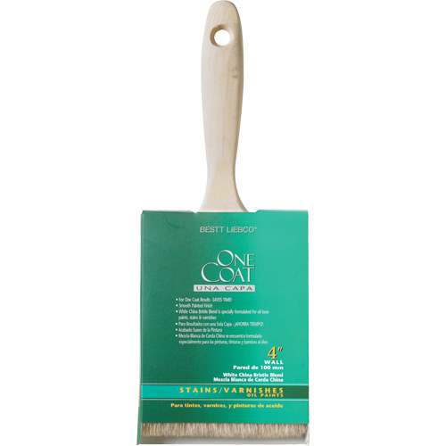One Coat Trim & Wall Brush, White China, Wood Handle, 4" Width Distribution Industrielle GC