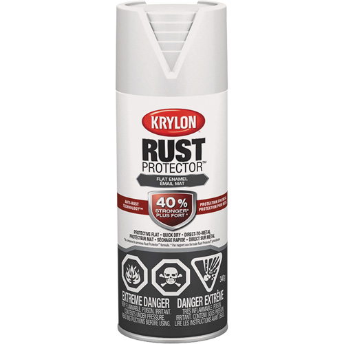 Peinture &agrave; &eacute;mail Rust Protector, Blanc, Tr&egrave;s mat, 12 oz, Canette a&eacute;rosol Distribution Industrielle GC