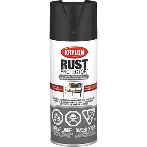 Appr&ecirc;t convertisseur de rouille Rust Protector, Appr&ecirc;t noir, Tr&egrave;s mat, 12 oz, Canette a&eacute;rosol Distribution Industrielle GC