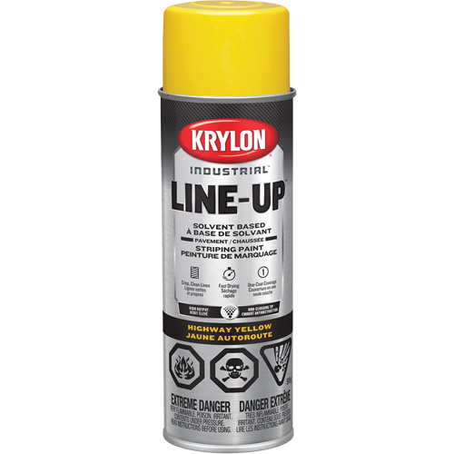 Peinture de marquage professionnelle &agrave; base de solvant, Jaune, 18 oz, Canette a&eacute;rosol Distribution Industrielle GC