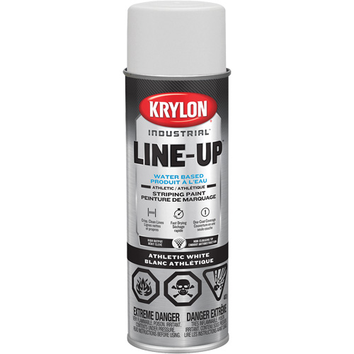 Peinture en a&eacute;rosol industrielle pour le marquage de terrain de gymnastique LINE-UP, Blanc, 18 oz, Canette a&eacute;rosol Distribution Industrielle GC