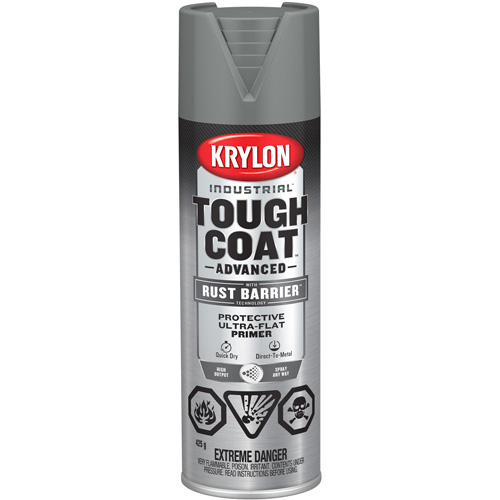 Peinture Tough Coat avec technologie Rust Barrier, Appr&ecirc;t gris, Ultra-mat, 425 g, Canette a&eacute;rosol Distribution Industrielle GC