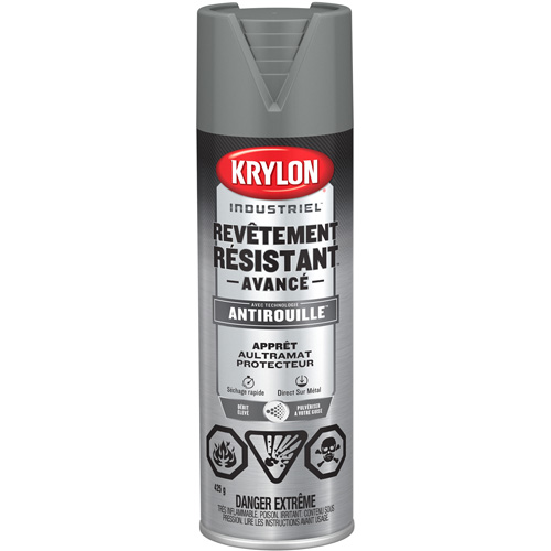 Peinture Tough Coat avec technologie Rust Barrier, Appr&ecirc;t gris, Ultra-mat, 425 g, Canette a&eacute;rosol Distribution Industrielle GC