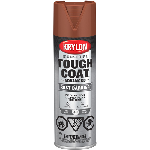 Peinture Tough Coat avec technologie Rust Barrier, Appr&ecirc;t oxyde rouge, Ultra-mat, 425 g, Canette a&eacute;rosol Distribution Industrielle GC