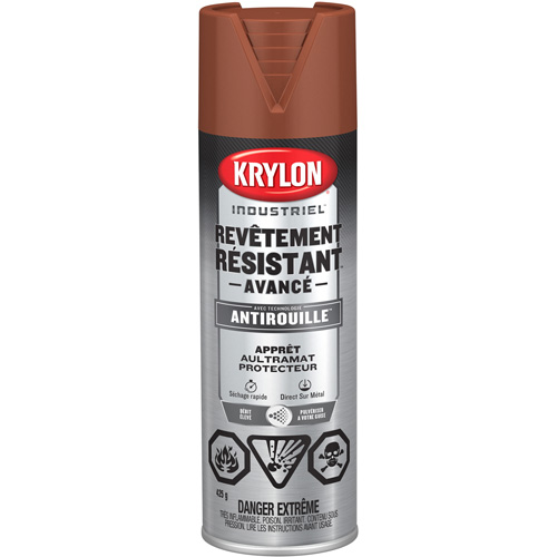Peinture Tough Coat avec technologie Rust Barrier, Appr&ecirc;t oxyde rouge, Ultra-mat, 425 g, Canette a&eacute;rosol Distribution Industrielle GC
