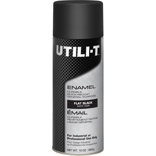 UTILI-T General Purpose Enamel Spray Paint, Black, Flat, 10 oz./283 g, Aerosol Can Distribution Industrielle GC