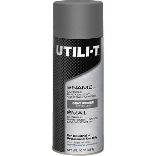 UTILI-T General Purpose Enamel Spray Paint, Grey Primer, 10 oz./283 g, Aerosol Can Distribution Industrielle GC