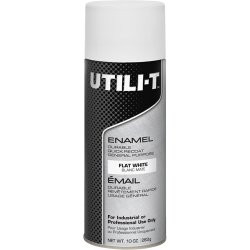 Peinture-&eacute;mail en a&eacute;rosol polyvalent UTILI-T, Blanc, Plat, 10 oz/283 g, Canette a&eacute;rosol Distribution Industrielle GC