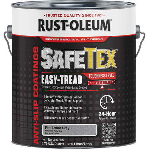 Rev&ecirc;tement d'acrylique SafeTex Easy-Tread, 1 gal., &agrave; l'eau, Plat/Textur&eacute;, Gris Distribution Industrielle GC