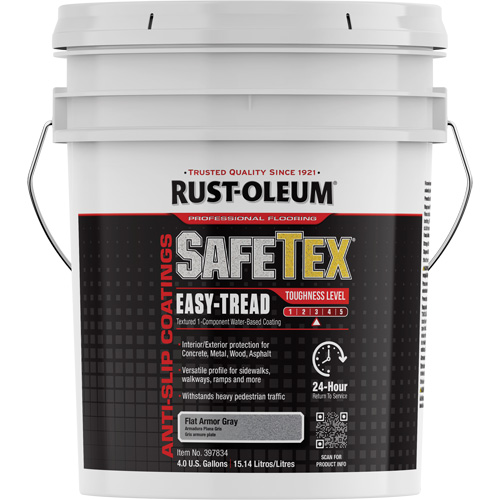 Rev&ecirc;tement d'acrylique SafeTex Easy-Tread, 4 gal., &agrave; l'eau, Plat/Textur&eacute;, Gris Distribution Industrielle GC