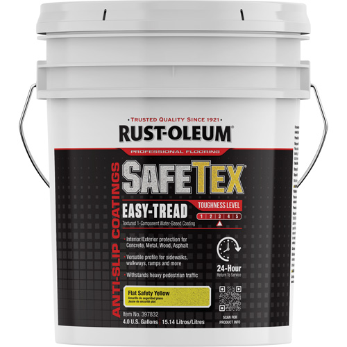 Rev&ecirc;tement d'acrylique SafeTex Easy-Tread, 4 gal., &agrave; l'eau, Plat/Textur&eacute;, Jaune Distribution Industrielle GC