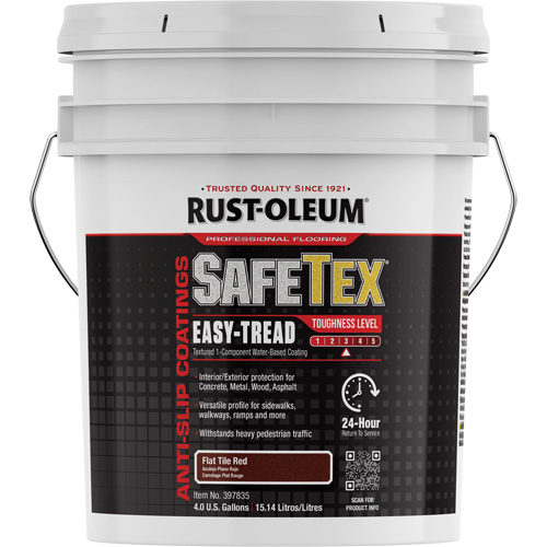 Rev&ecirc;tement d'acrylique SafeTex Easy-Tread, 4 gal., &agrave; l'eau, Plat/Textur&eacute;, Rouge Distribution Industrielle GC