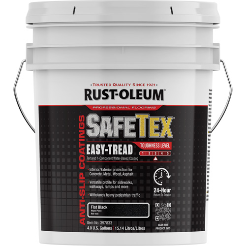 Rev&ecirc;tement d'acrylique SafeTex Easy-Tread, 4 gal., &agrave; l'eau, Plat/Textur&eacute;, Noir Distribution Industrielle GC