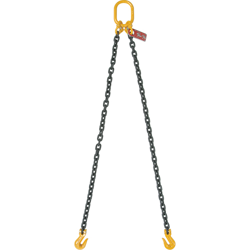 Chain Slings, 80 Chain, Double Legs, Oblong & Slip Hooks, 1/2" x 8' Distribution Industrielle GC