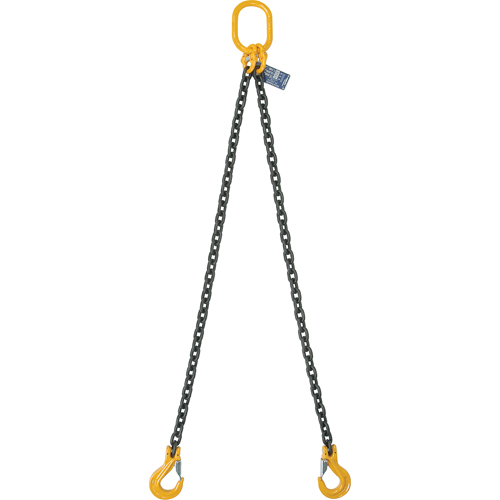 Chain Slings, 80 Chain, Double Legs, Oblong & Grab Hooks, 5/8" x 8' Distribution Industrielle GC