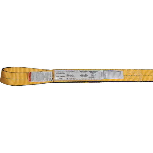 &eacute;lingues de levage en nylon, Pli Simple, Oeillet double, Type 3, 2" la x 3' lo, Limite de charge verticale 3100 lb Distribution Industrielle GC