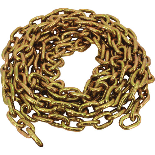 Grade 70 Imported Transport Chain, Carbon Steel, 1/2" x 100' (30.4 m) L, Grade 70, 11300 lbs. (5.65 tons) Load Capacity Distribution Industrielle GC
