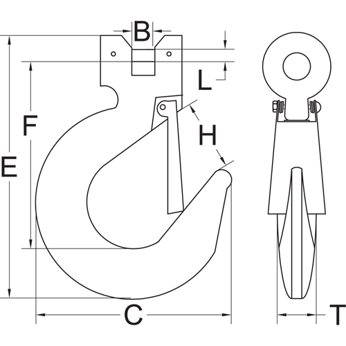 Clevis Slip Hook with Latch - Grade 70 Distribution Industrielle GC