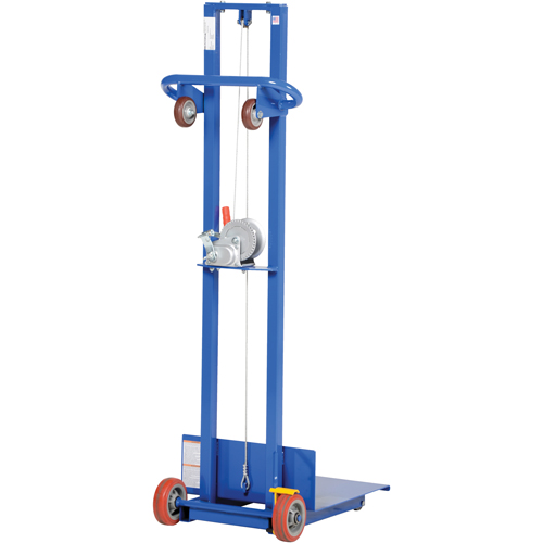 Empileur &agrave; plateforme, M&eacute;canisme Treuil manuel, Capacit&eacute; de 400 lb, Levage max de 58" Distribution Industrielle GC