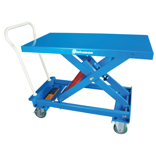 Table de travail mobile avec nivellement automatique &agrave; ciseaux MobiLeveler, 27-3/5" lo x 17-4/5" la, Acier, Capacit&eacute; 220 lb Distribution Industrielle GC