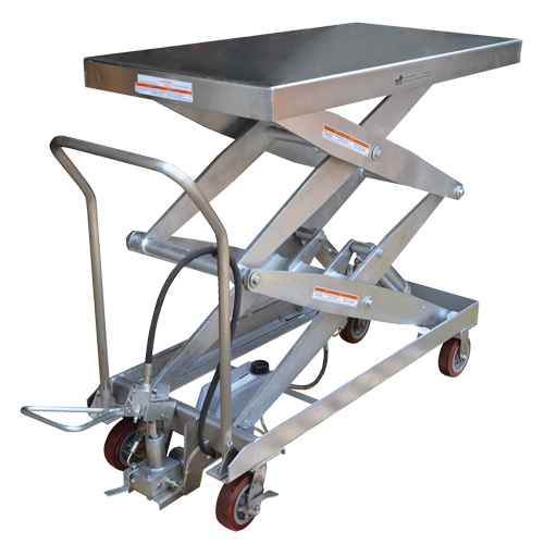 Pneumatic Hydraulic Scissor Lift Table, Stainless Steel, 47-1/4" L x 24" W, 1500 lbs. Cap. Distribution Industrielle GC