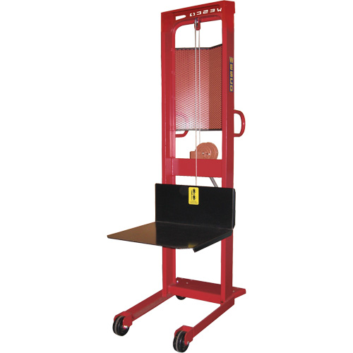 Gerbeur &agrave; treuil, M&eacute;canisme Treuil manuel, Capacit&eacute; de 1000 lb, Levage max de 70" Distribution Industrielle GC