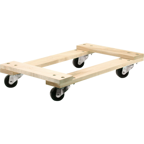 Wood Dollies - Medium-Duty, Polyolefin Wheels, 900 lbs. Capacity, 18" W x 24" D x 7" H Distribution Industrielle GC