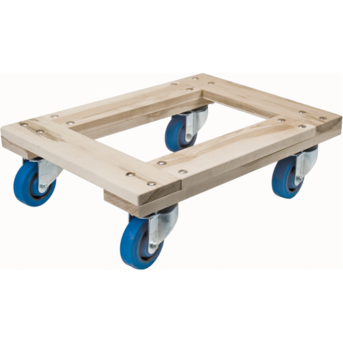 Chariots en bois franc - usage intensif, Roues en Caoutchouc, Capacit&eacute; de 1400 lb, 18" la x 30" p x 7" h Distribution Industrielle GC