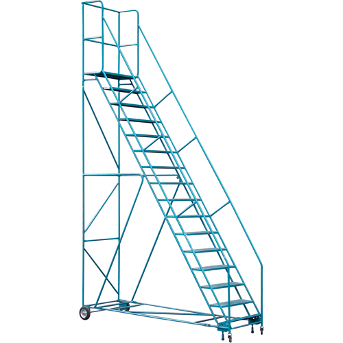 Escabeau roulant certifi&eacute; par la CSA avec pied verrouillable, 16 marches, Largeur de la marche 30", Hauteur de la plateforme 144", Acier Distribution Industrielle GC