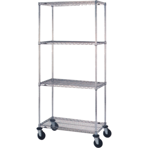 Wire Shelf Cart, Chrome Plated, 18" x 69" x 36", 800 lbs. Capacity Distribution Industrielle GC