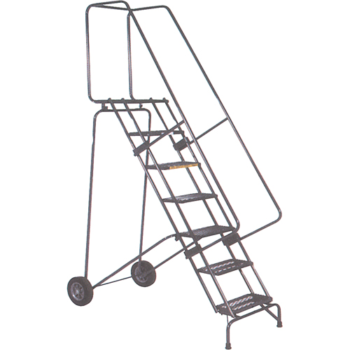 &eacute;chelles mobiles Fold-N-Store, 12 marches, Perfor&eacute;, Hauteur 120" Distribution Industrielle GC