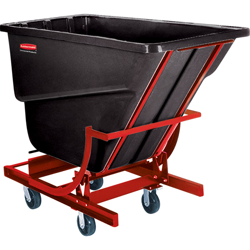Self-Dumping Hopper, Plastic/Polyethylene, 1 cu.yd., Black Distribution Industrielle GC