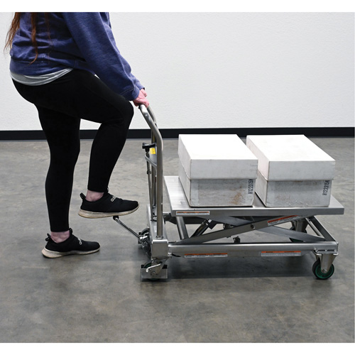 Table &eacute;l&eacute;vatrice hydraulique &agrave; ciseaux, 31-1/2" lo x 19-1/2" la, Acier inoxydable, Capacit&eacute; 550 lb Distribution Industrielle GC