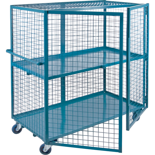 Chariot en treillis m&eacute;tallique, 2 niveaux, 63" lo x 26" la x 62,5" h, Cap. 2400 lb Distribution Industrielle GC