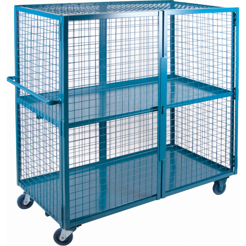Chariot en treillis m&eacute;tallique, 2 niveaux, 63" lo x 32" la x 62,5" h, Cap. 1200 lb Distribution Industrielle GC
