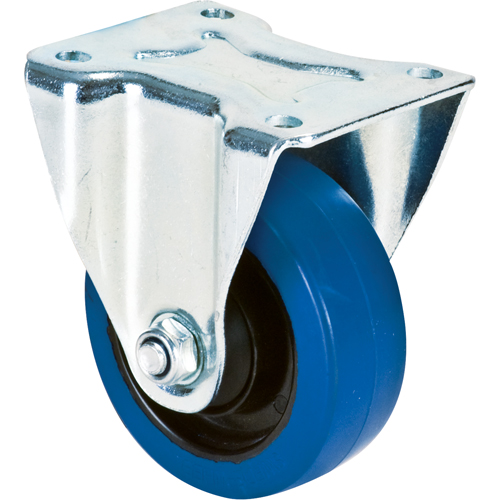 Roulette bleue, Fixe, 4" (101,6 mm), Caoutchouc, 350 lb (158,8 kg) Distribution Industrielle GC