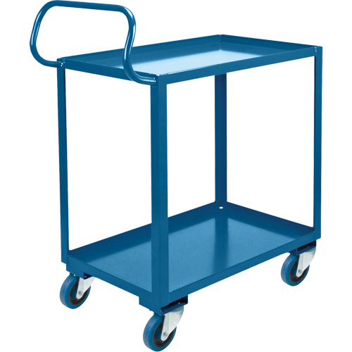 Chariot ergonomique &agrave; tablettes, 800 lb Capacit&eacute;, Acier, 26" la x 37" ha x 38" p, Bordure vers le haut Distribution Industrielle GC