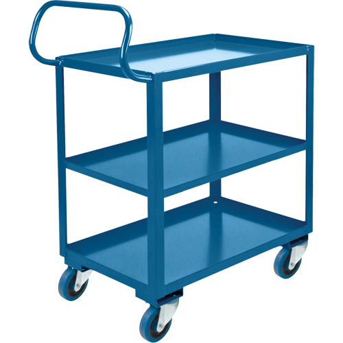 Chariot ergonomique &agrave; tablettes, 800 lb Capacit&eacute;, Acier, 26" la x 37" ha x 38" p, Bordure vers le haut Distribution Industrielle GC