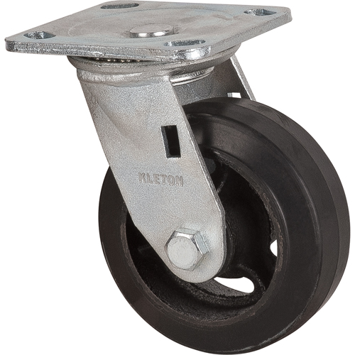 Roulette moul&eacute;, Pivotant, 5" (127 mm), Caoutchouc, 440 lb (199 kg) Distribution Industrielle GC