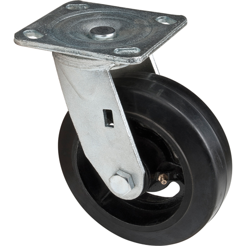 Roulette moul&eacute;, Pivotant, 6" (152,4 mm), Caoutchouc, 550 lb (249 kg) Distribution Industrielle GC