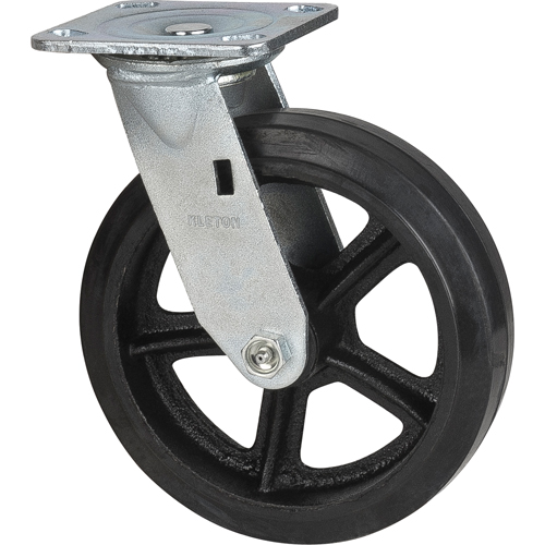 Roulette moul&eacute;, Pivotant, 8" (203,2 mm), Caoutchouc, 660 lb (299 kg) Distribution Industrielle GC