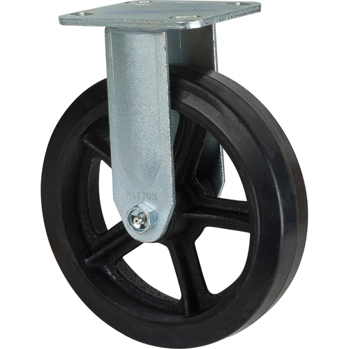 Mold-on Caster, Rigid, 8" (203.2 mm), Rubber, 660 lbs. (299 kg.) Distribution Industrielle GC