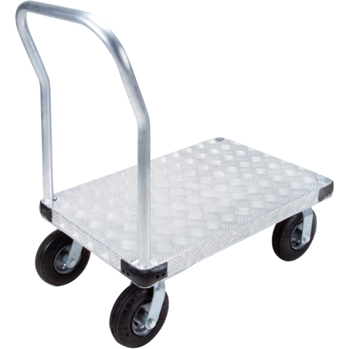 Chariots &agrave; plateforme en aluminium, 24" la x 36" lo, 1400 lb cap, Roues Pneumatique Distribution Industrielle GC