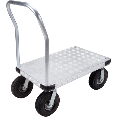 Aluminum Platform Truck, 24" W x 36" L, 1600 lbs. Cap., Pneumatic Wheels Distribution Industrielle GC