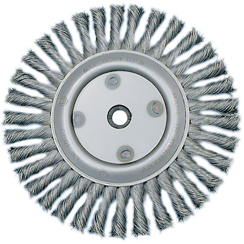 Meule &agrave; fils nou&eacute;s torsad&eacute;s, Dia. 6", Fils 0,02", Arbre 5/8"-1/2, Acier Distribution Industrielle GC