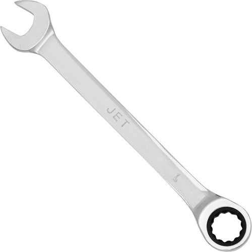 Cl&eacute; mixte &agrave; cliquet &agrave; motif long non r&eacute;versible, 17 mm, Fini Chrome Distribution Industrielle GC