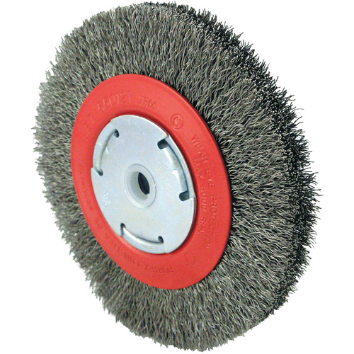 101F-2M Crimped Wire Brush, 6" Dia., 0.014" Fill, 1/2" - 2" Arbor Distribution Industrielle GC