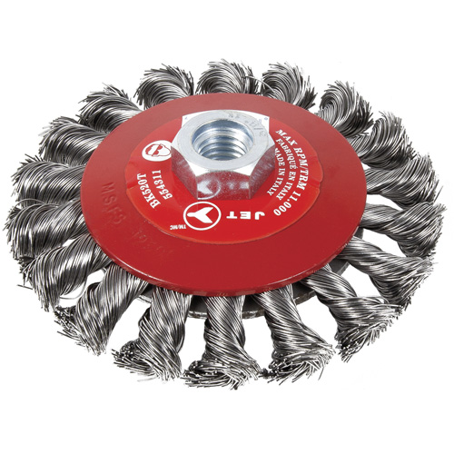 Brosse conique &agrave; fils torsad&eacute;s BK520T, Dia. 5", Arbre 5/8-11 Distribution Industrielle GC